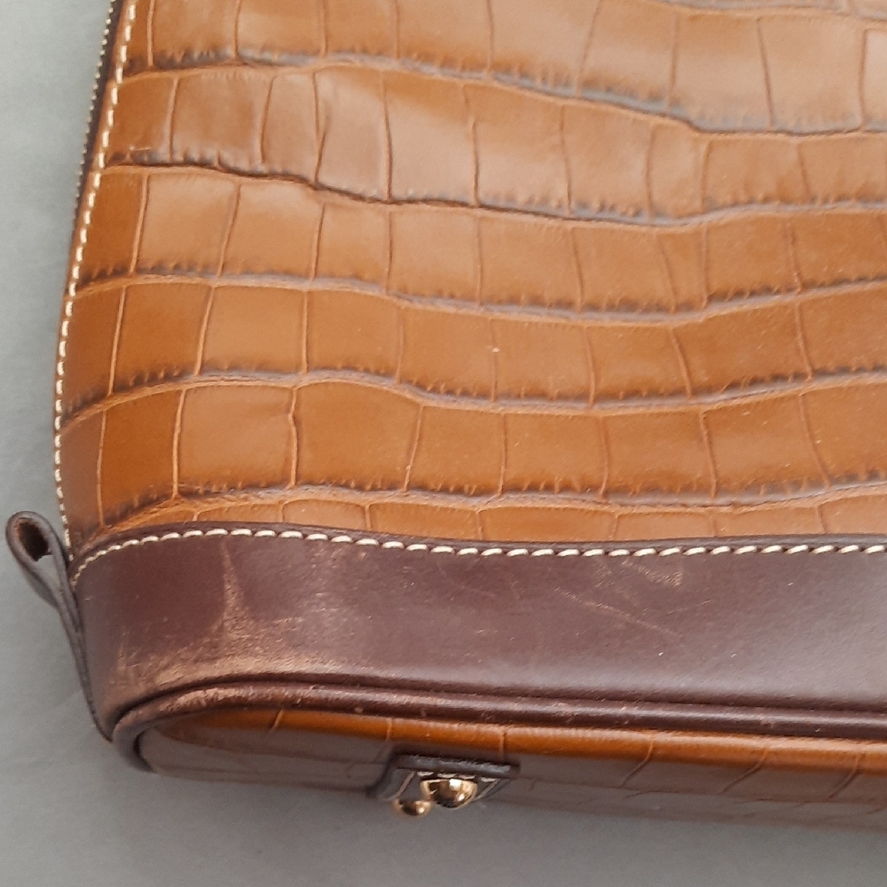 Dooney Bourke Tan Croc-Embossed Satchel - Picture 12 of 16